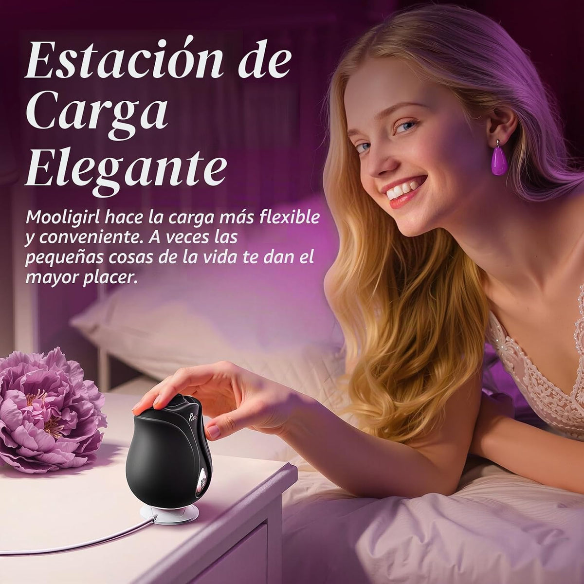 MOOLIGIRL - Juguete de rosas para adultos, vibrador de succión con...