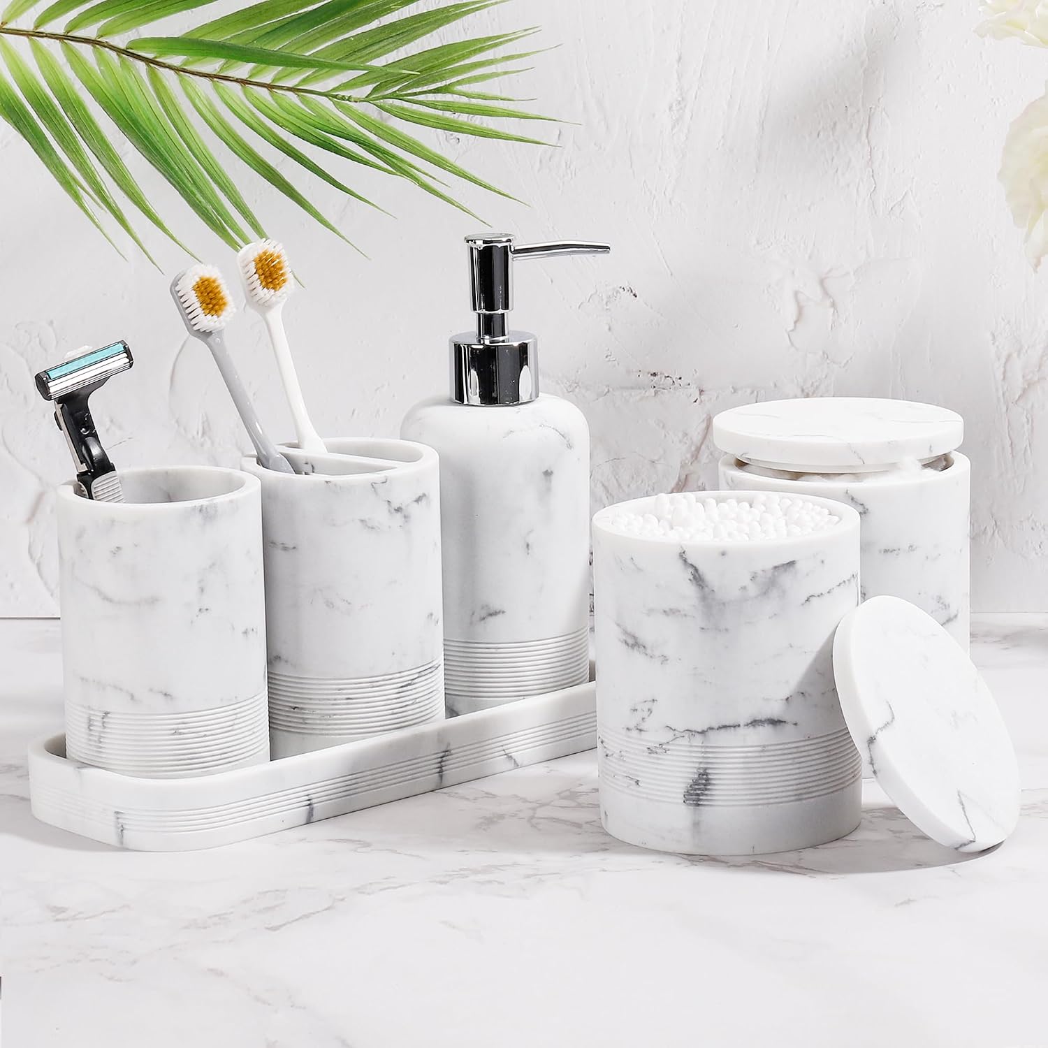 Juego de accesorios de baño, juego de accesorios de baño de 6 pieza...