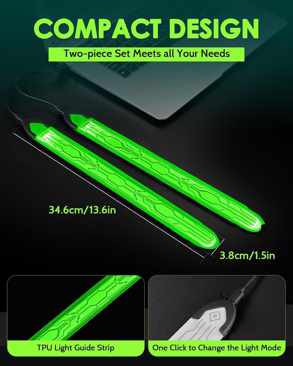 Fitense Paquete de 2 brazaletes LED recargables, regalos para adole...