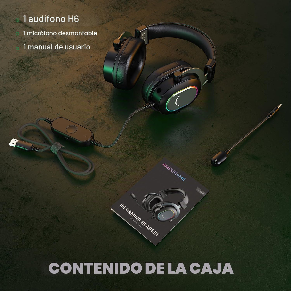 FIFINE AmpliGame H6 Auriculares USB con cable para juegos con RGB d...