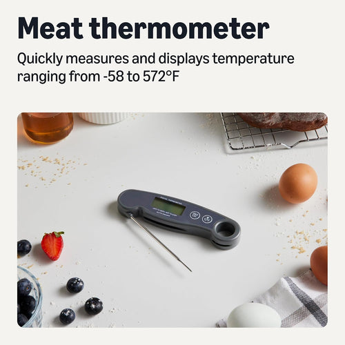 Amazon Basics Termómetro digital para carne de lectura instantánea,...
