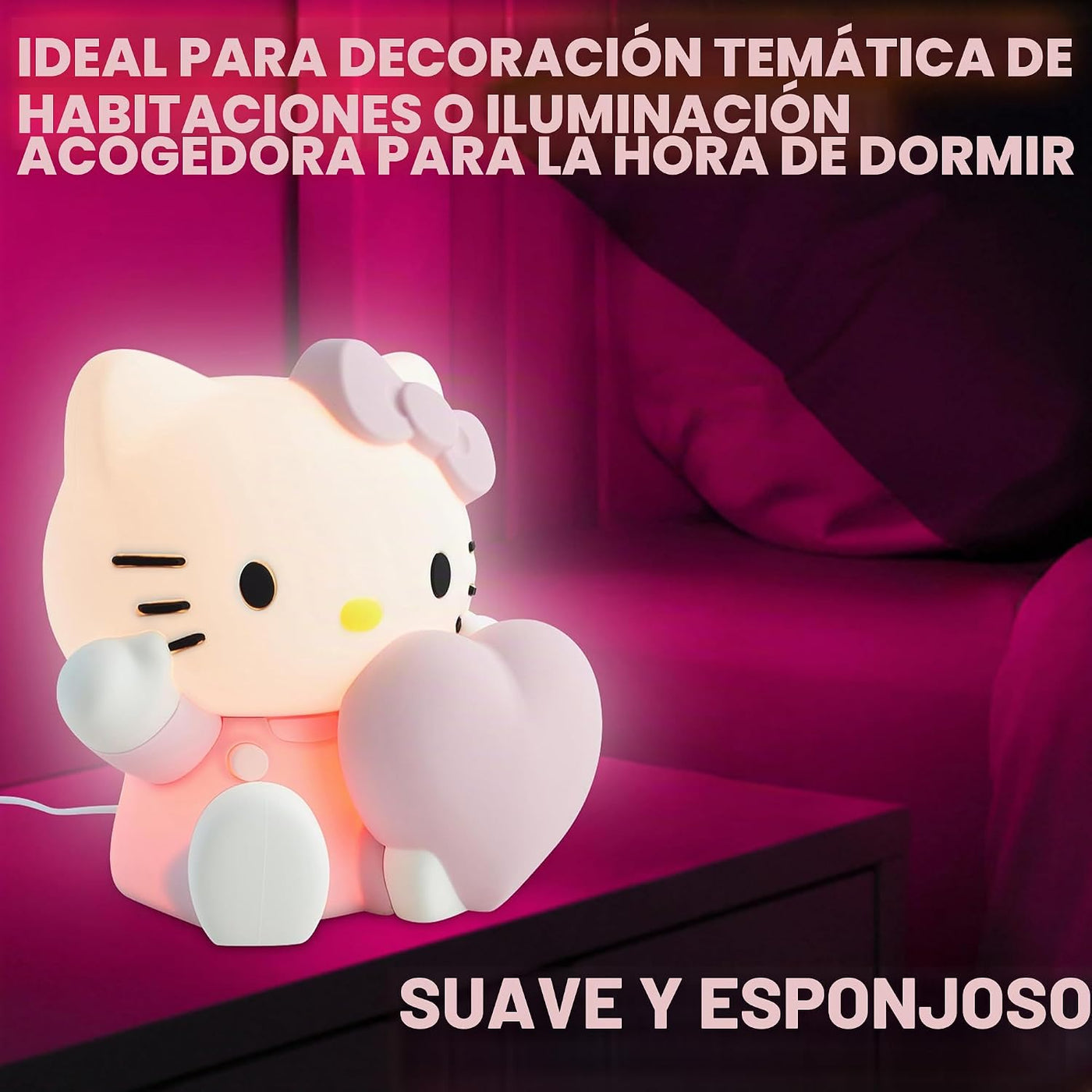 Get Trend Hello Kitty Sanrio - Luz nocturna de silicona para niñas,...