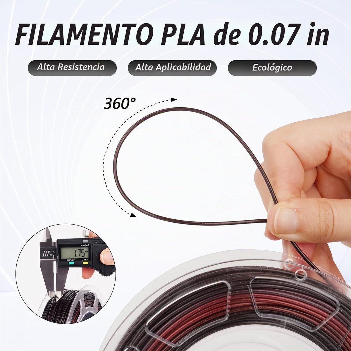 AMOLEN Paquete de filamentos para impresora 3D de PLA arcoíris degr...