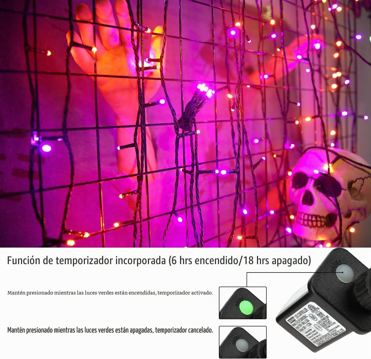 Brizled Luces de Halloween para exteriores, 95.14 pies 240 luces LE...