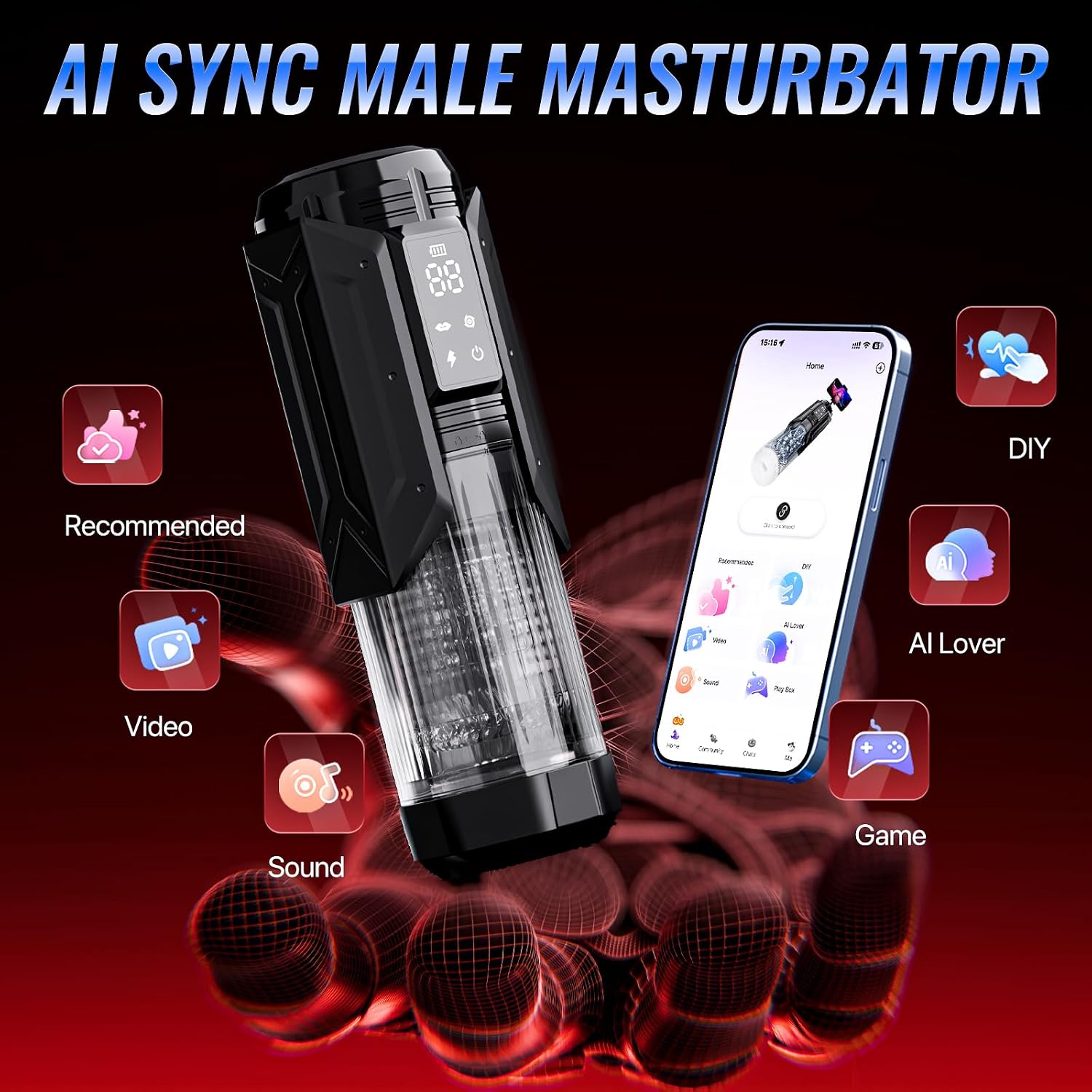 EINSEO Masturbador masculino juguete sexual para hombres con soport...