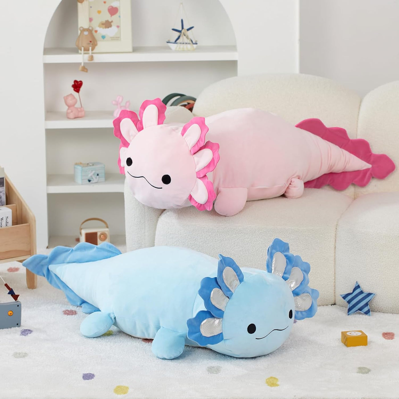 BENINY - Peluche de ajolote azul de 39 pulgadas, animal de peluche...