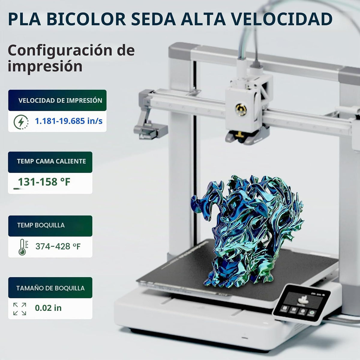 ERYONE Filamento de ácido poliláctico de seda de doble color para i...
