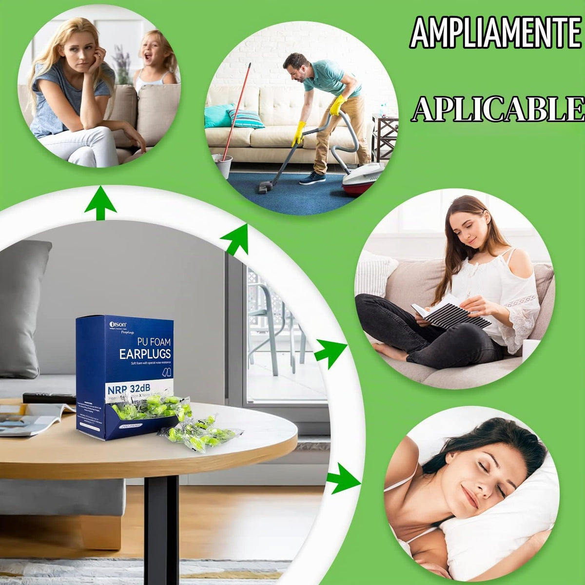 200 pares de tapones para los oídos de espuma, tapones desechables...