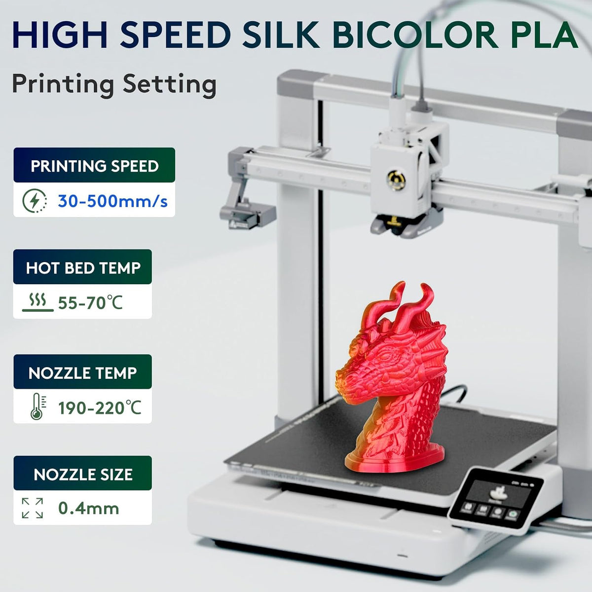 ERYONE - Filamento PLA de Seda de Doble Color para Impresora 3D de...