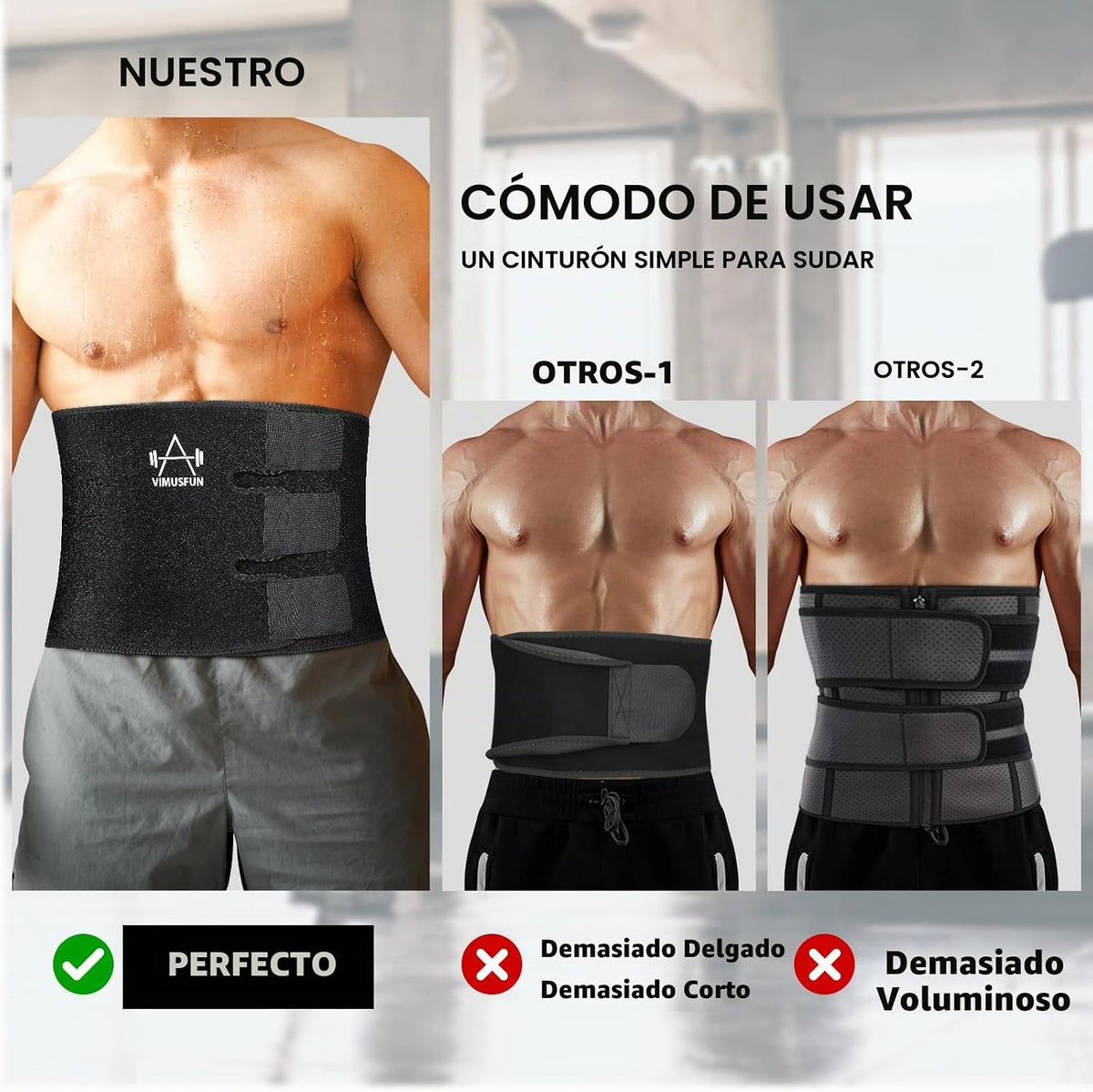VIMUSFUN Cinturón recortador de cintura para hombres, banda para el...