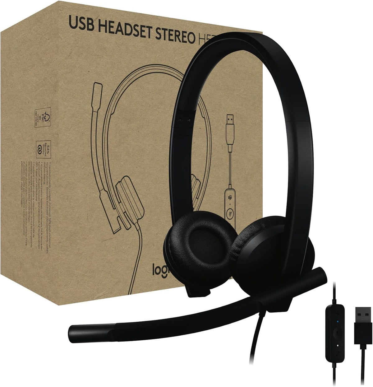Logitech H570e USB-A Auriculares con cable con micrófono PC y Mac -...