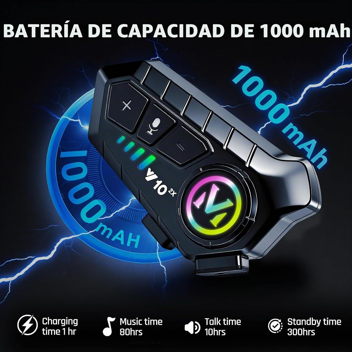 SAMDO Auriculares de intercomunicador Bluetooth para casco de motoc...