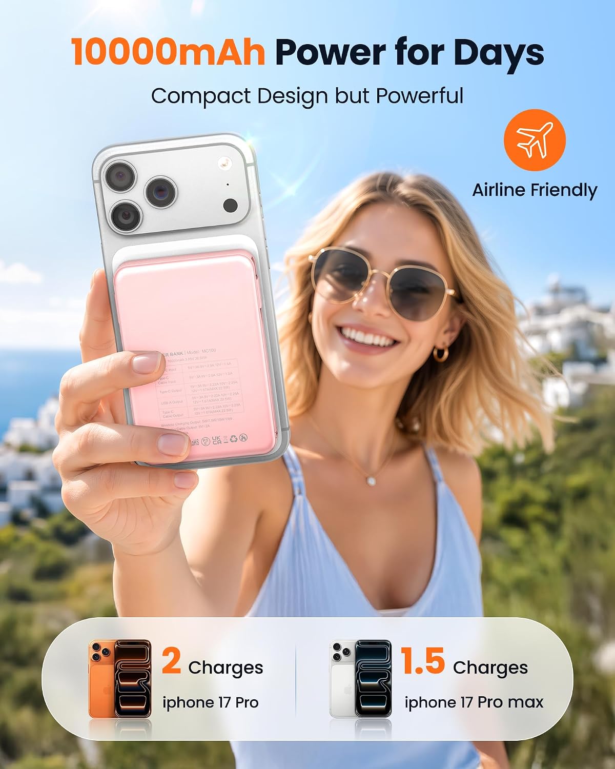 RONEGN Cargador portátil magnético 10000mAh Power Bank | Paquete de...