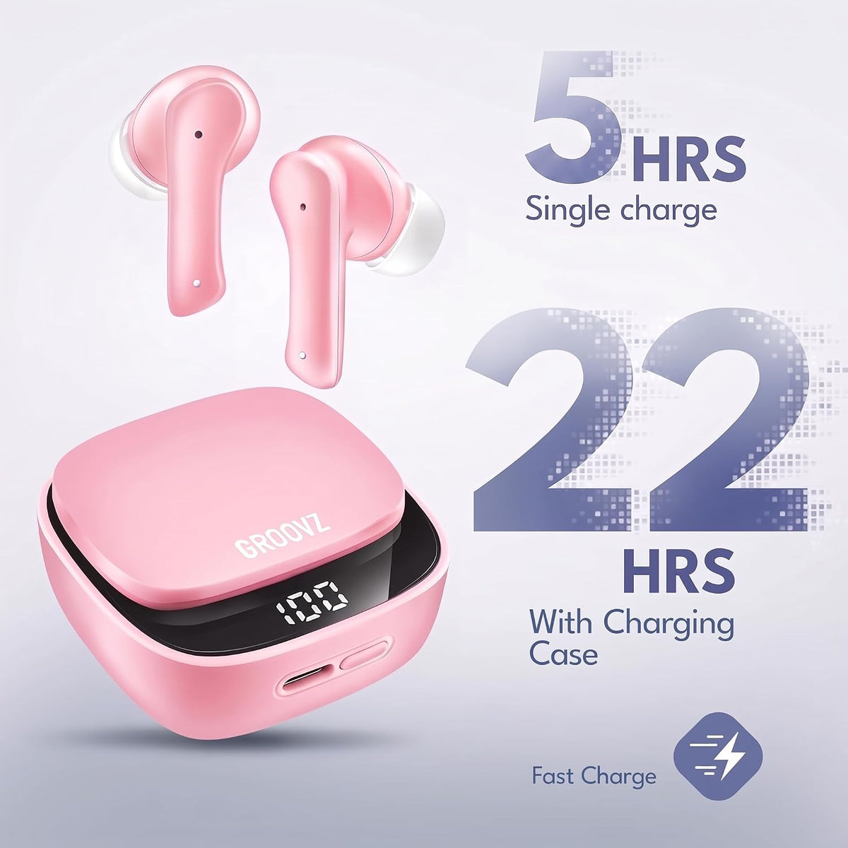 Auriculares verdaderamente inalámbricos Groovz con estuche de carga...