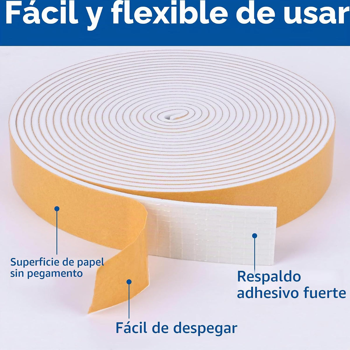 Kikerike Cinta de Espuma Autoadhesiva Burlete de 1\/2 pulgada x 1\/...