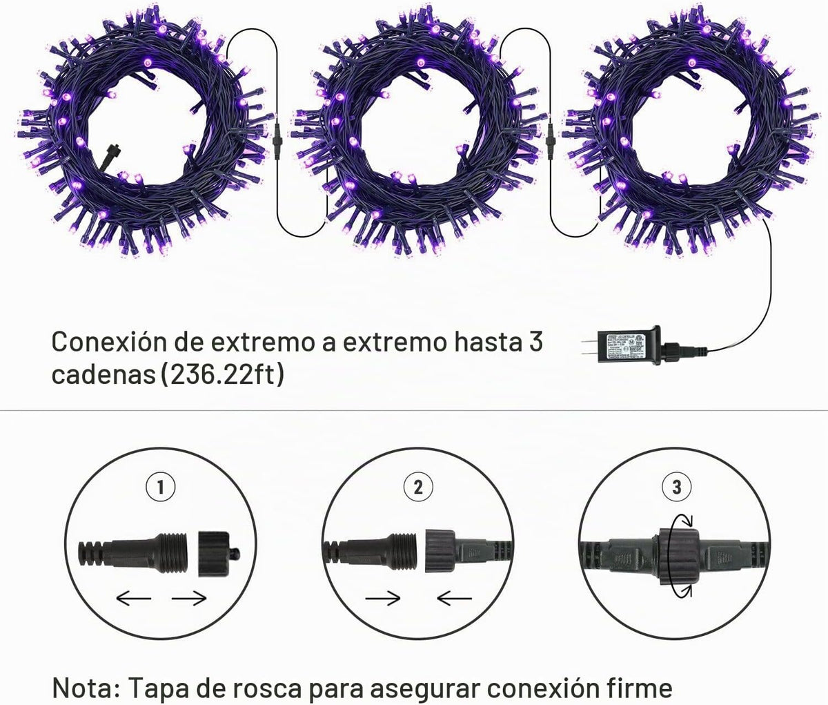 Luces LED Brizled de Halloween para interiores y exteriores, cadena...