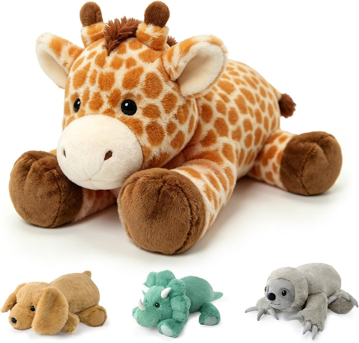 JUSTQUNSEEN Animales de peluche con peso de jirafa para adultos y n...