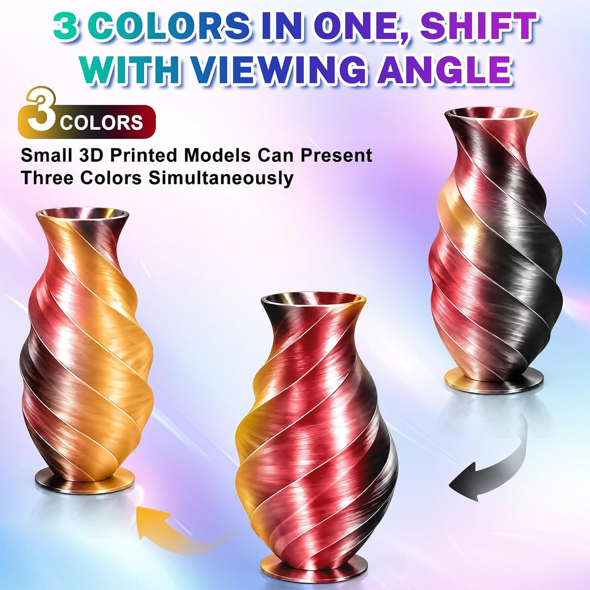 Colourbing Filamento para impresora 3D PLA + de seda tricolor de 0....
