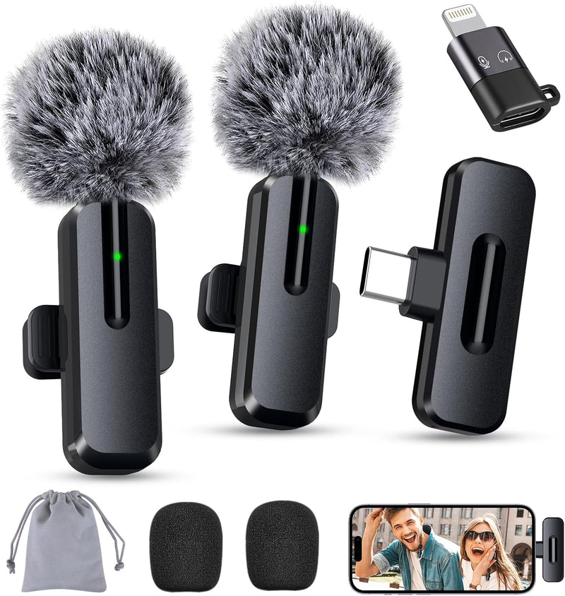 wedaniya Mini micrófono inalámbrico Lavalier para iPhone, Android,...
