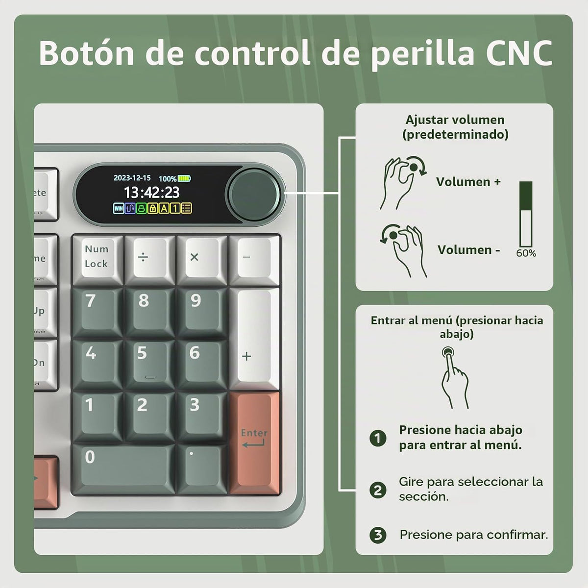 RK ROYAL KLUDGE S98 Teclado mecánico con pantalla inteligente y per...