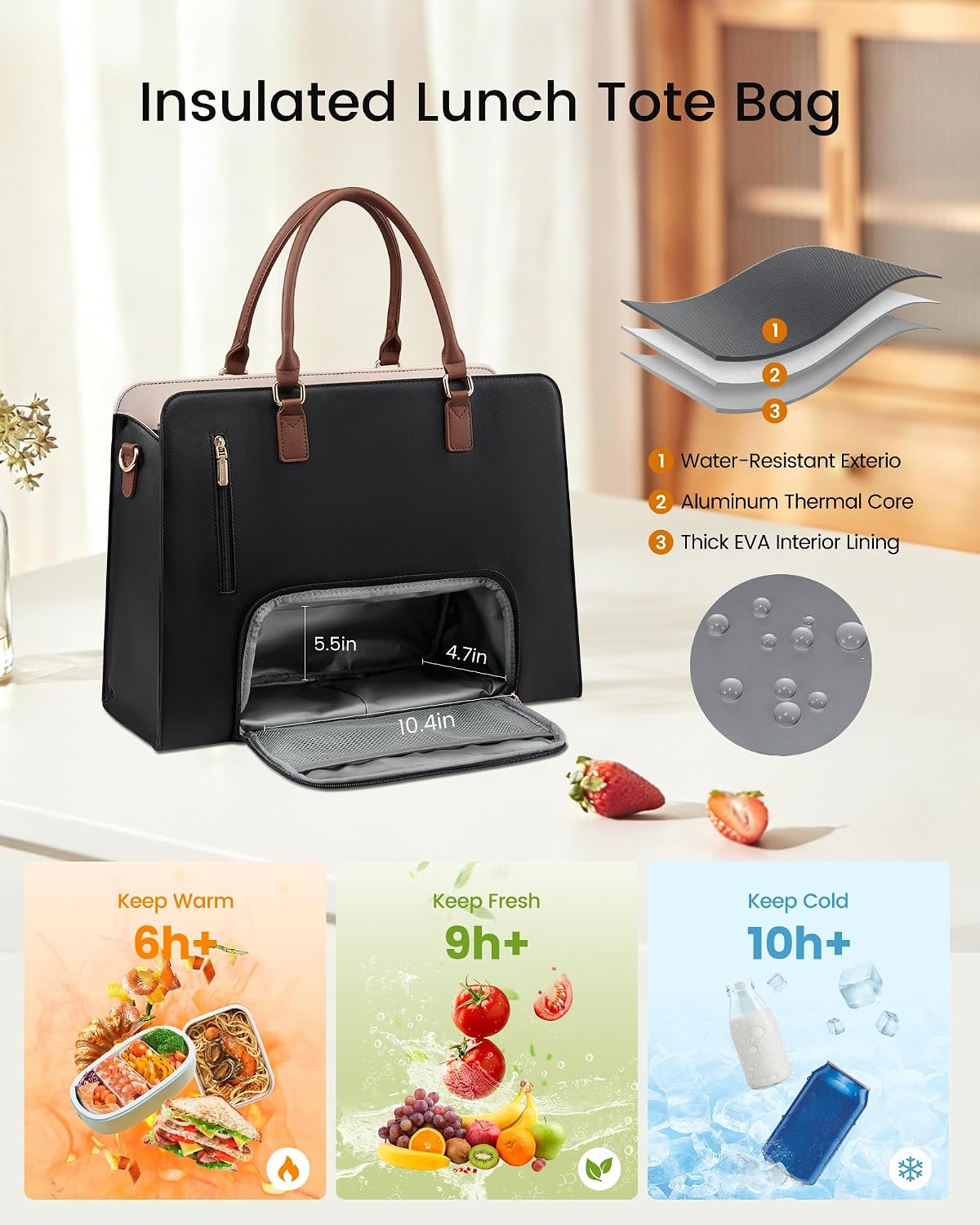 LOVEVOOK Bolsa de mano para laptop para mujer, bolsa de trabajo de...