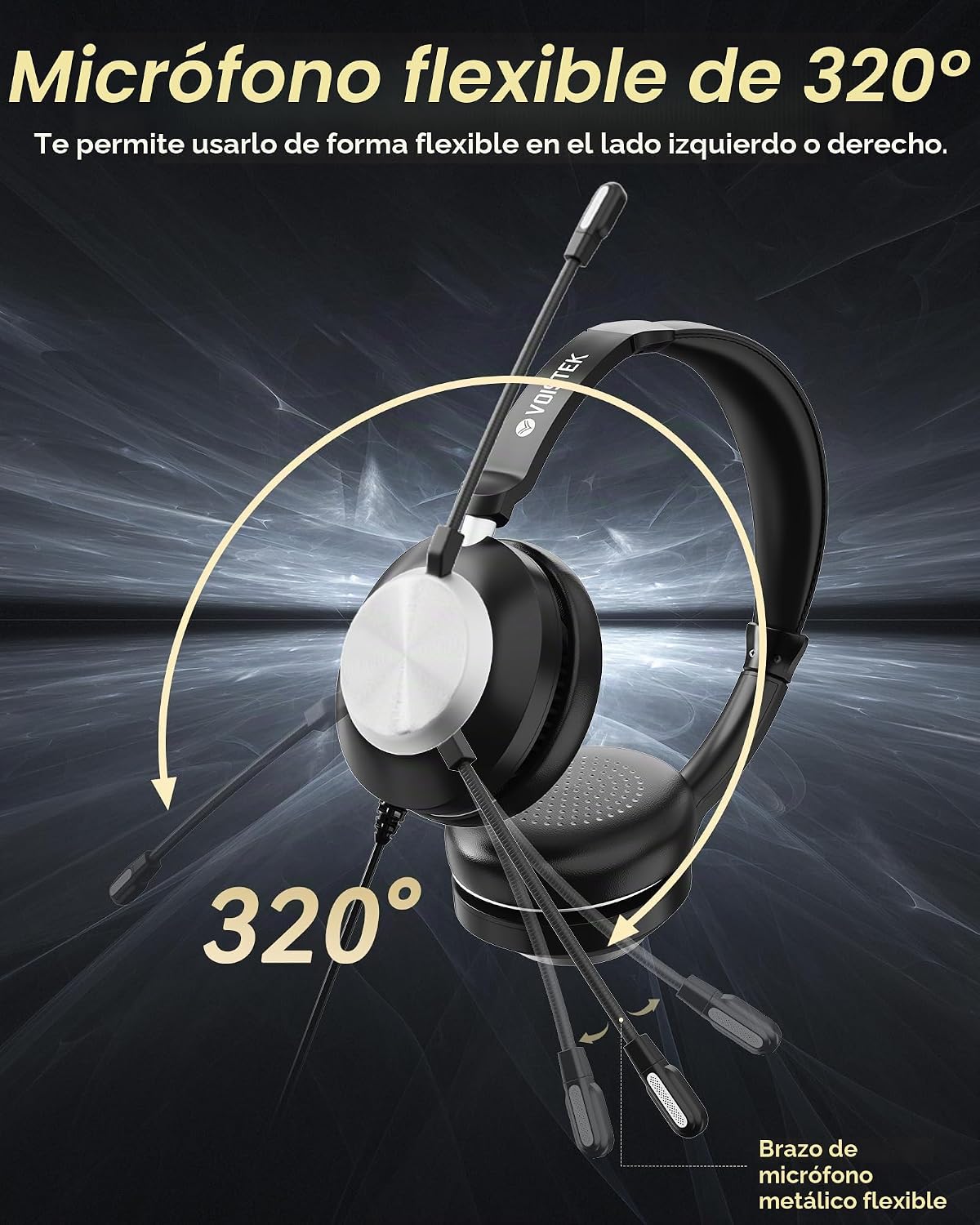Voistek Auriculares USB con micrófono para PC y laptop, auriculares...