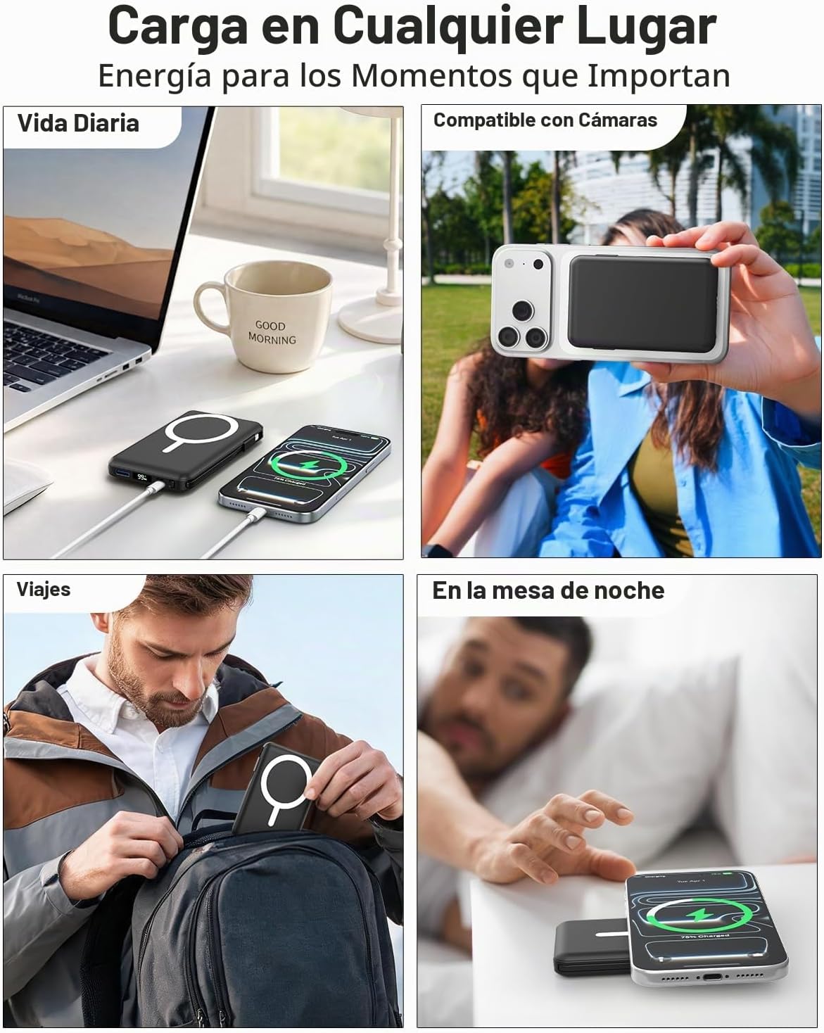 Gawegar para cargador portátil MagSafe, banco de energía magnético...