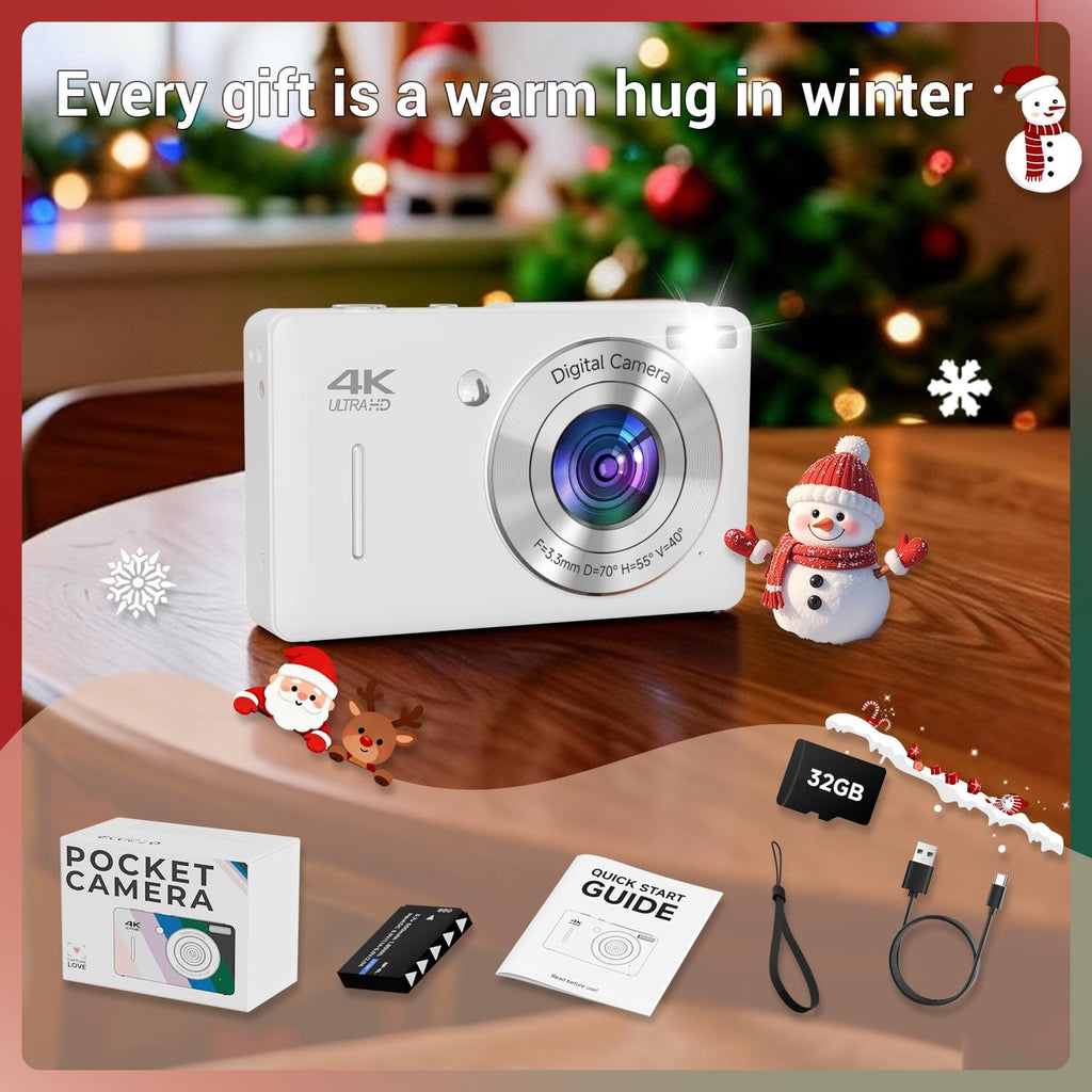 Cámara digital para niños, FHD 1080P 44MP Cámara de punto y disparo...