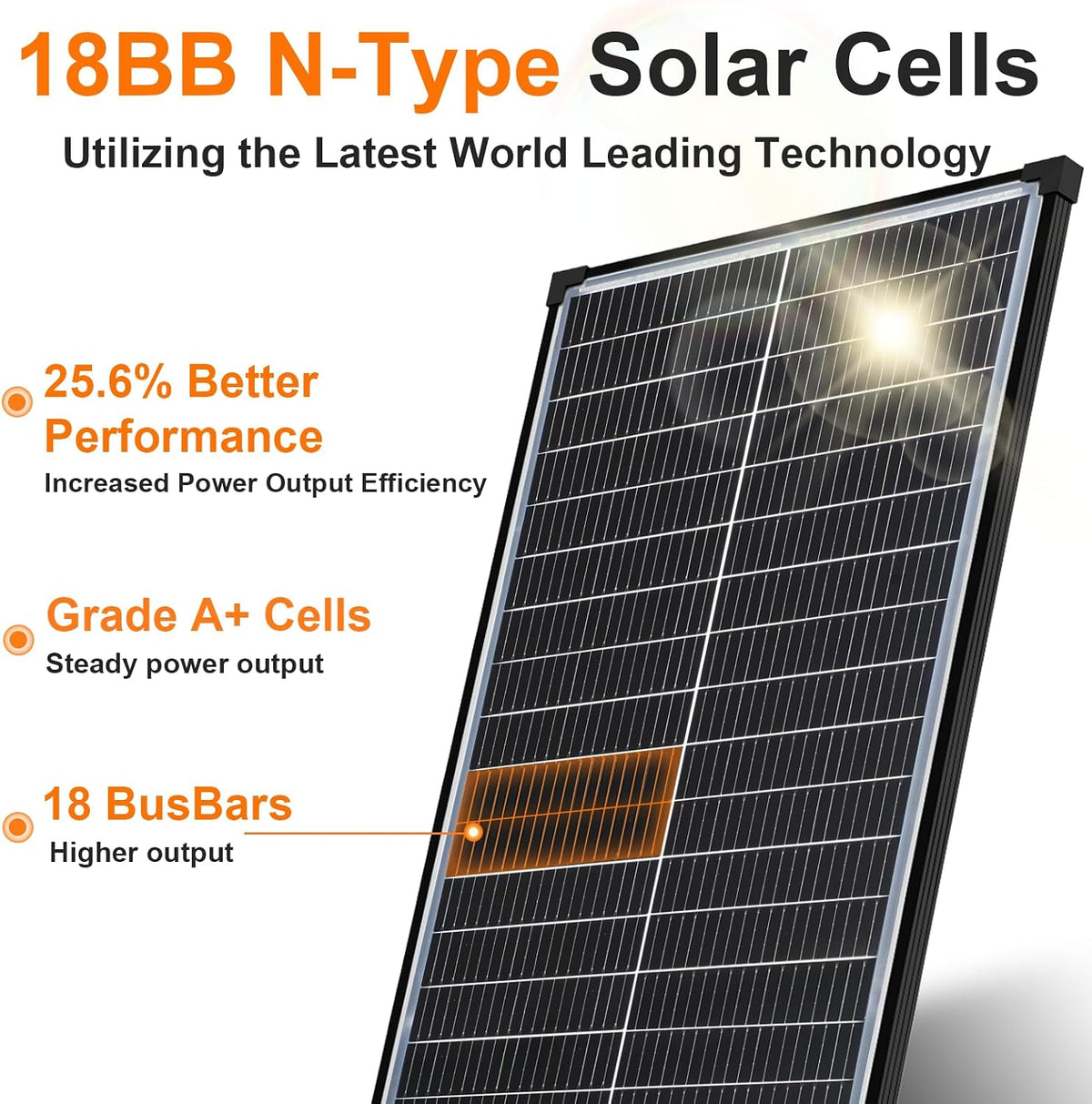 N-tipo 18BB 400W panel solar bifacial, 4pcs paneles solares de 100...