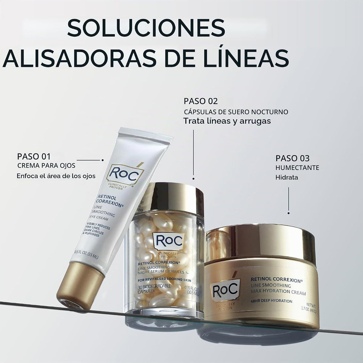 RoC Retinol Correxion Max Hidratante facial de hidratación diaria,...
