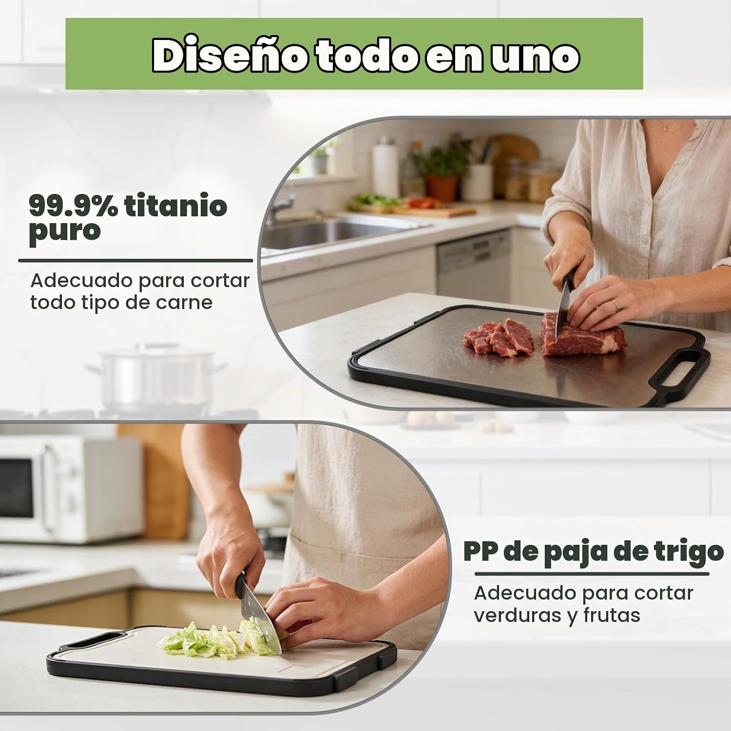 Tabla de cortar de titanio para cocina, tabla de cortar de titanio...