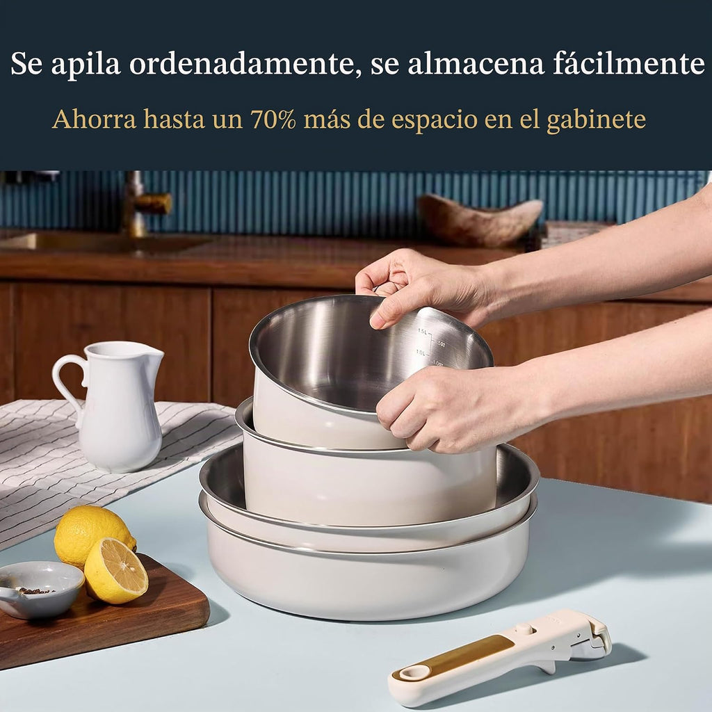 CAROTE Juego de 21 utensilios de cocina de acero inoxidable, juego...
