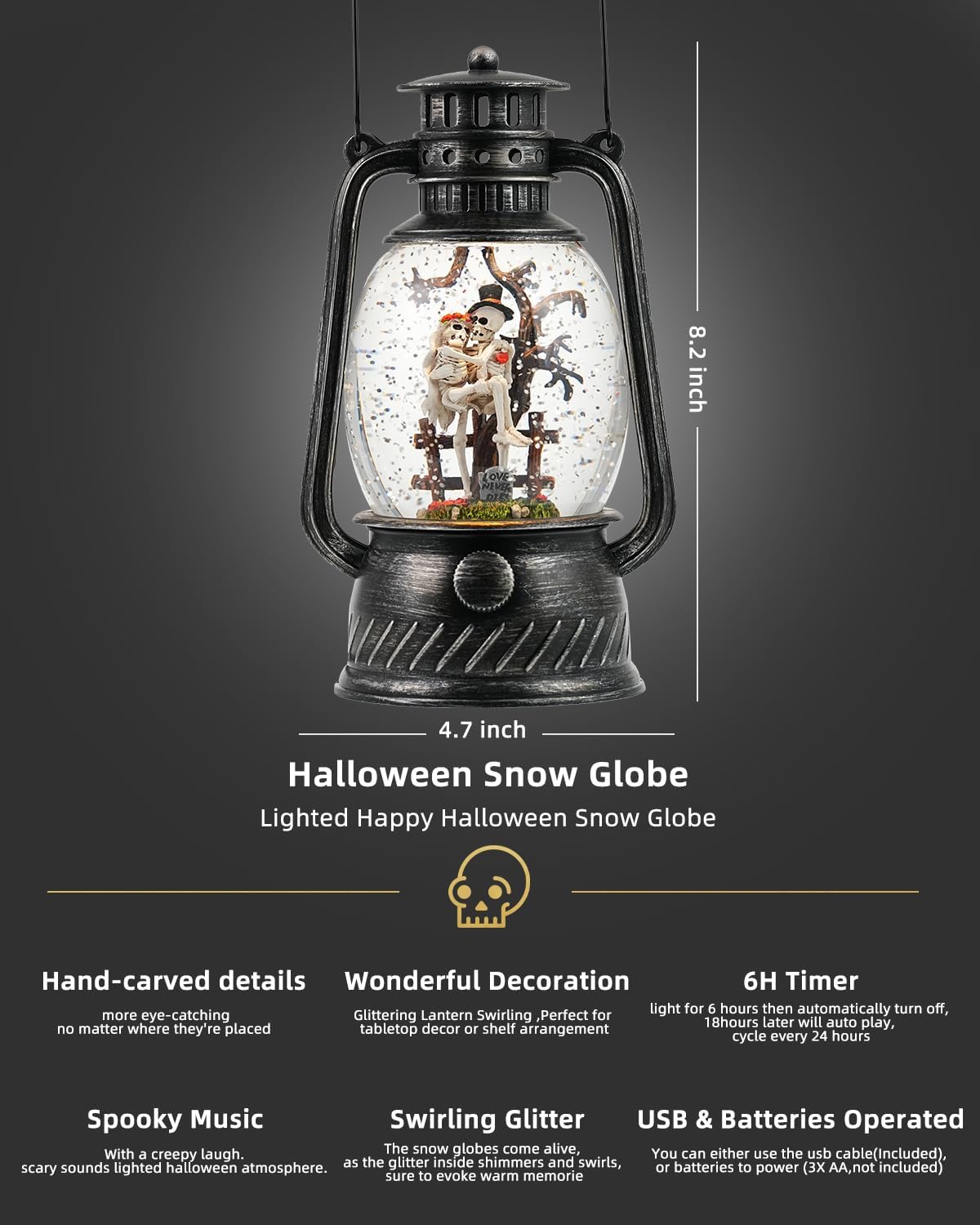 Globo de Nieve de Halloween, Decoraciones de Halloween para Interio...