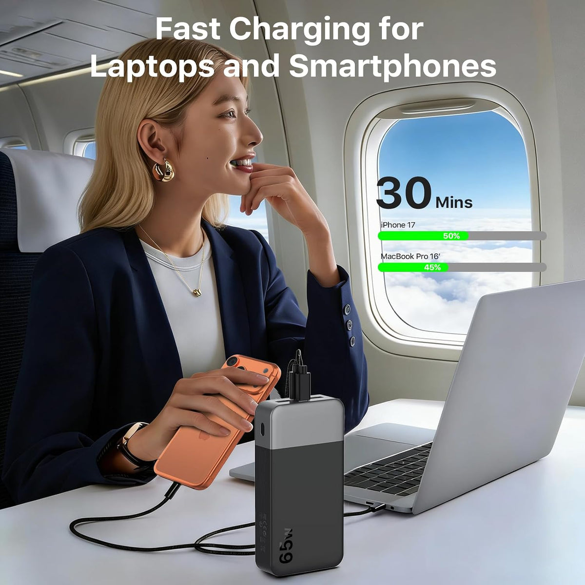 NOBIS Cargador portátil 20000mAh 65W Power Bank Carga rápida | Banc...