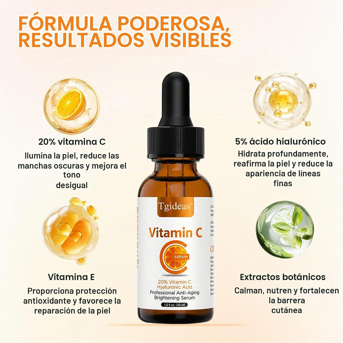 Suero de vitamina C Tgideas 20% y suero facial iluminador con HA 5%...