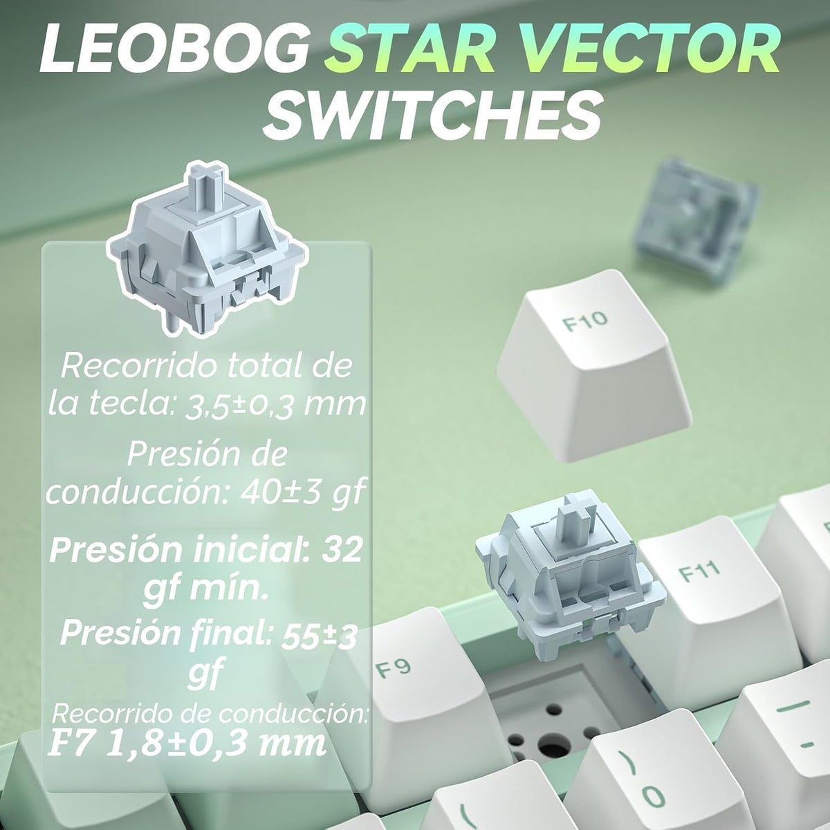 SOLAKAKA Teclado mecánico inalámbrico A99 Pro con BT5.0\/2.4GHz\/US...