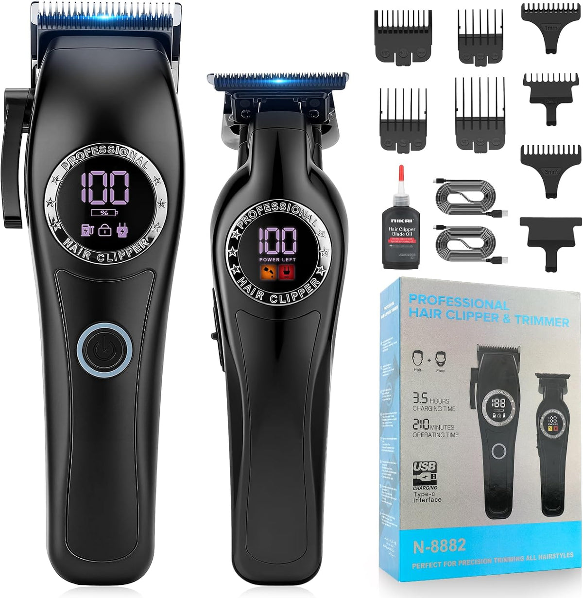 Qreeyx Cortadora de pelo profesional para hombres, juego de cortado...