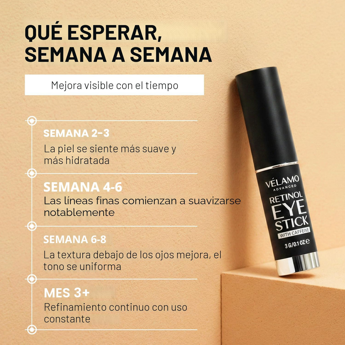 VELAMO ADVANCED Retinol Eye Stick: Crema de ojos de retinol para oj...