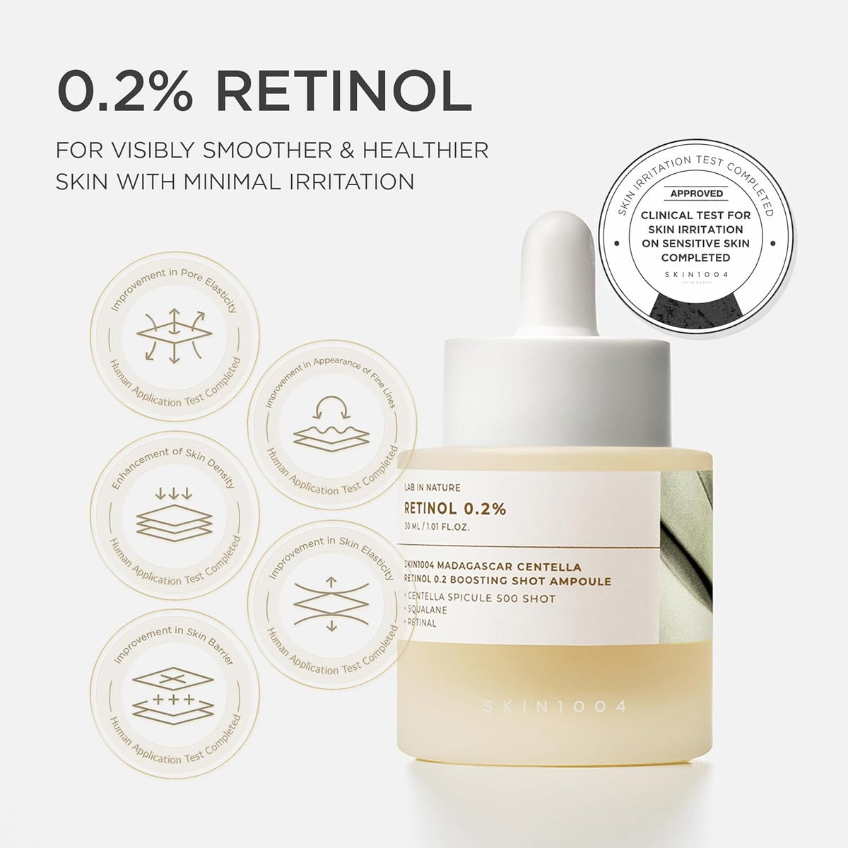 SKIN1004 Retinol 0.2% Boosting Shot Ampolla, suero facial para elas...
