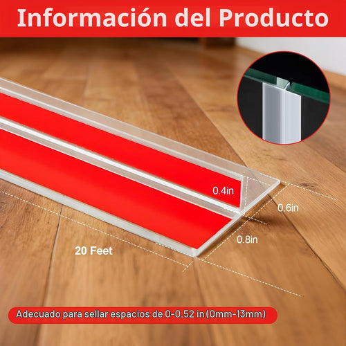 1.38 pulgadas de ancho x 20 pies en forma de T de silicona burlete...