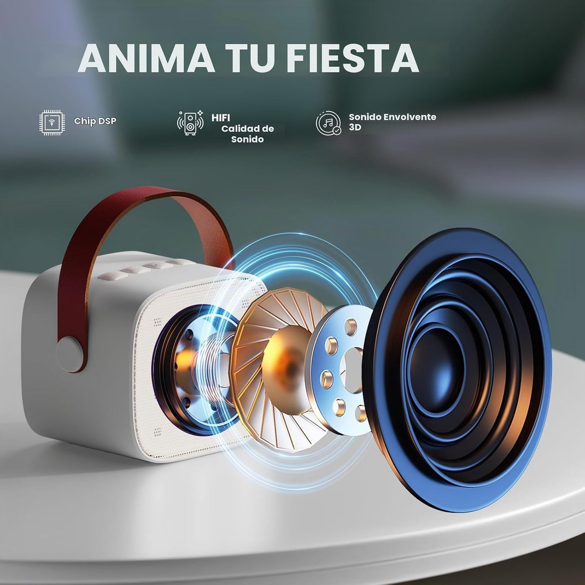 Micrófono de karaoke mini YLL para niños y adultos, altavoz Bluetoo...