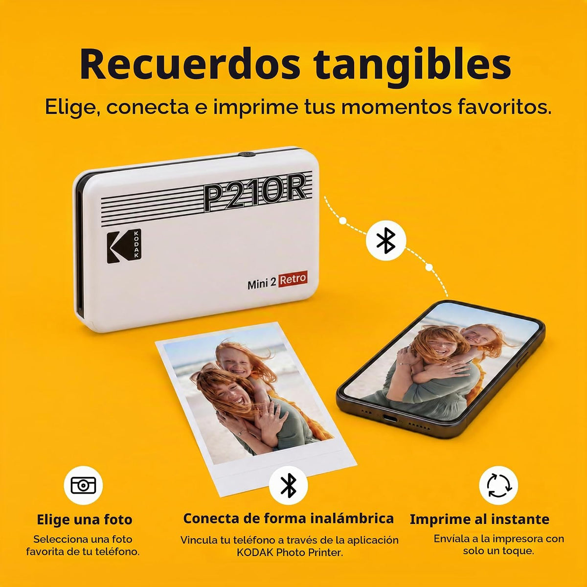 Kodak Mini 2 Retro 4PASS Impresora fotográfica portátil, 2.1x3.4 pu...