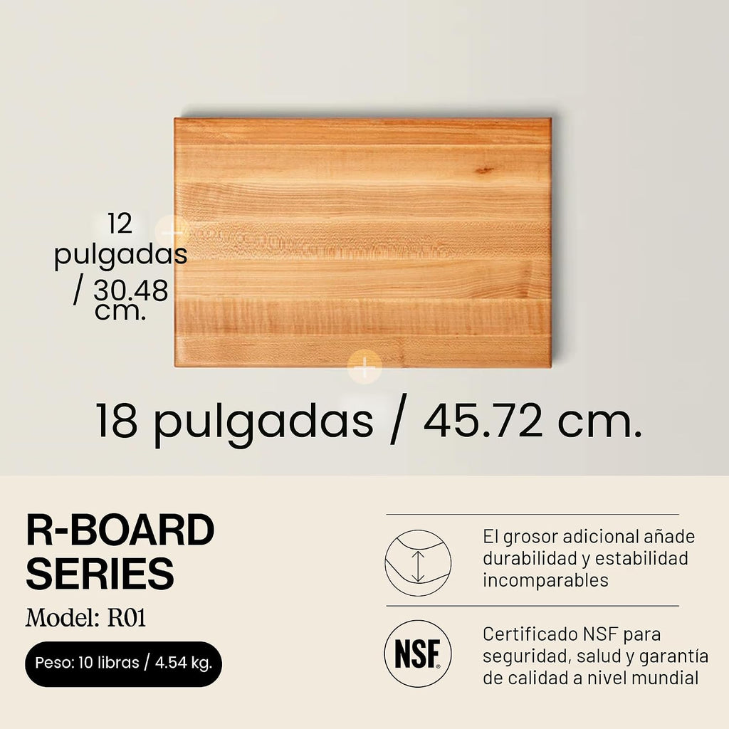 John Boos R-Board Series Tabla de cortar rectangular de madera de a...