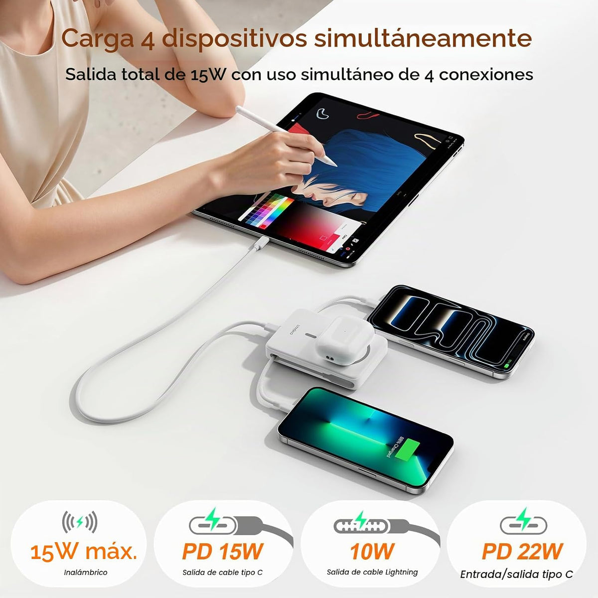 Cargador portátil magnético 10000mAh, banco de energía 22.5W con ca...