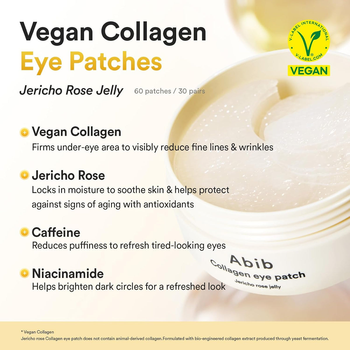 Abib Parches de colágeno vegano para arrugas y líneas finas con Jer...