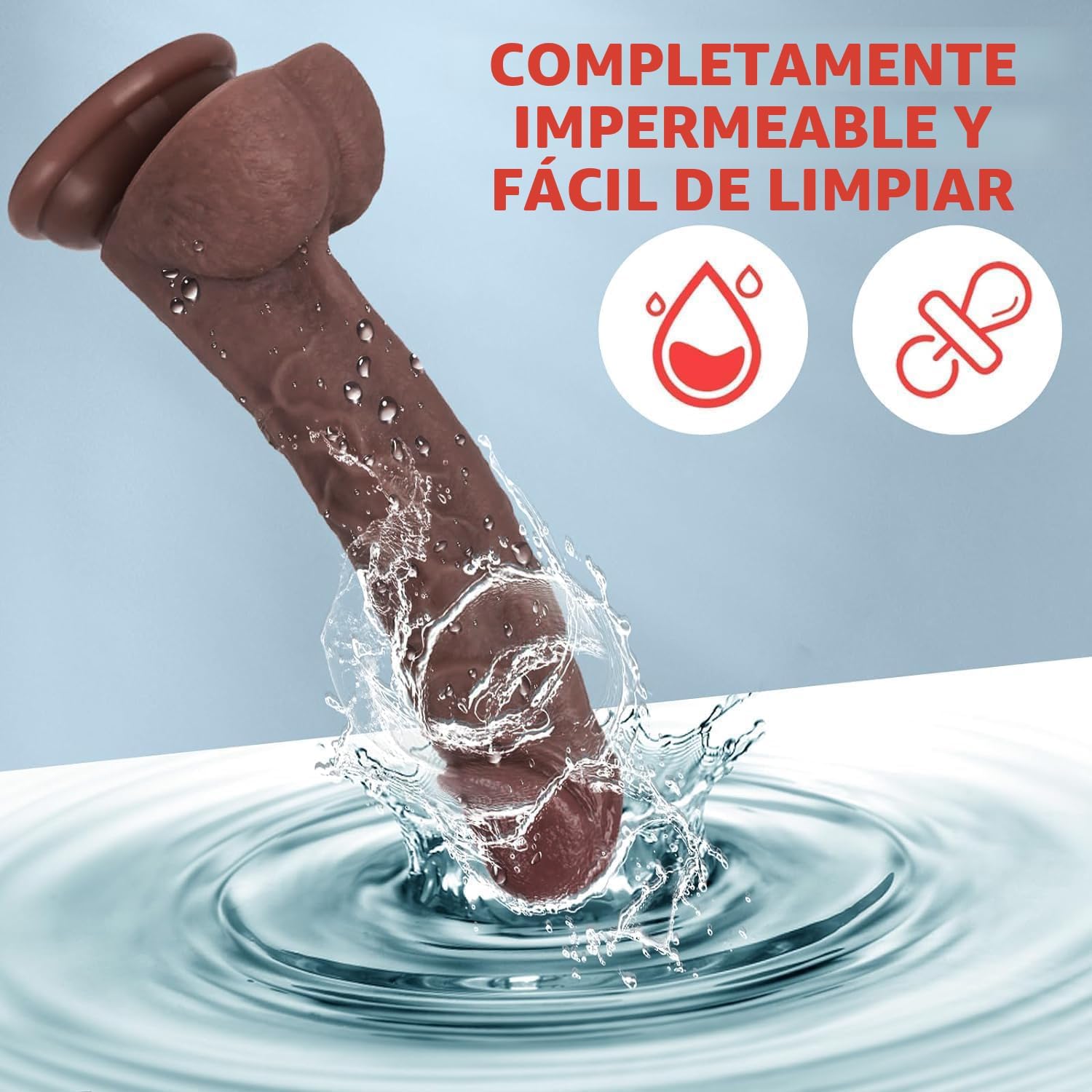 kstert Consolador de silicona líquida marrón realista de 7.8 pulgad...