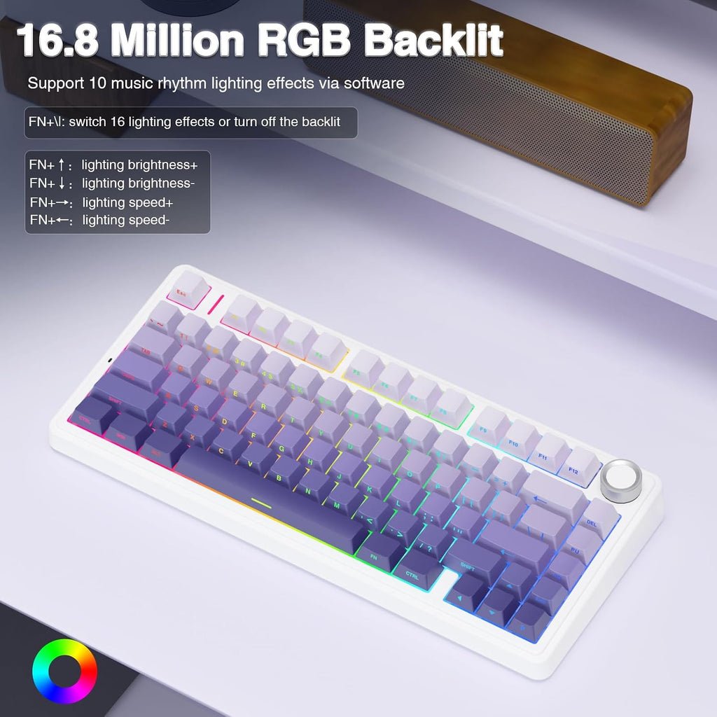 Teclado mecánico inalámbrico AULA F75 Pro, teclado personalizado in...