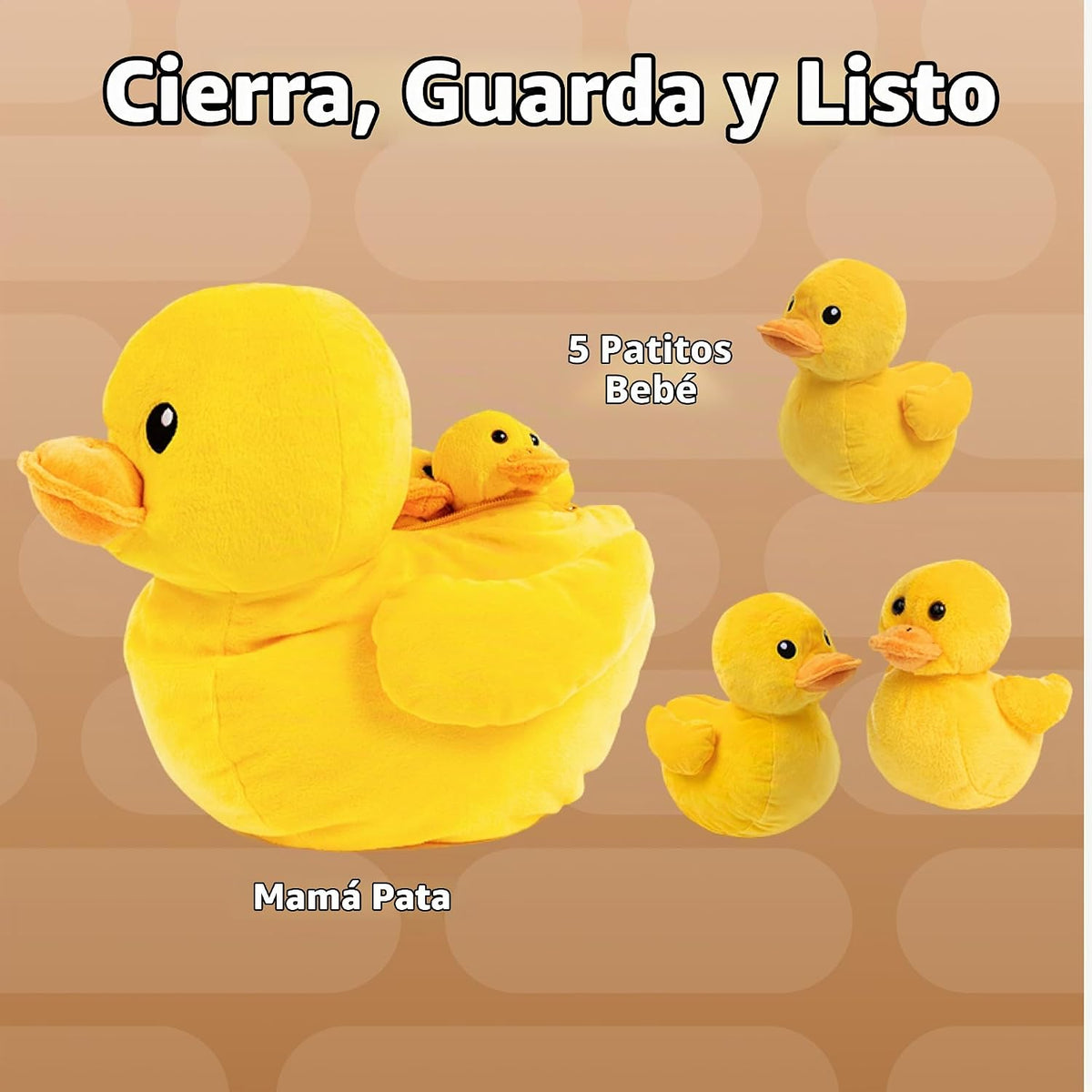 PREXTEX Juguetes de peluche con 5 patos de peluche para bebé, crema...