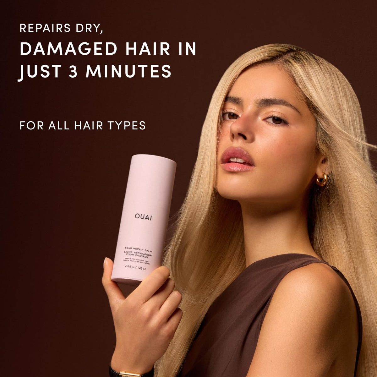 OUAI Bálsamo reparador Bond, mascarilla capilar para cabello dañado...