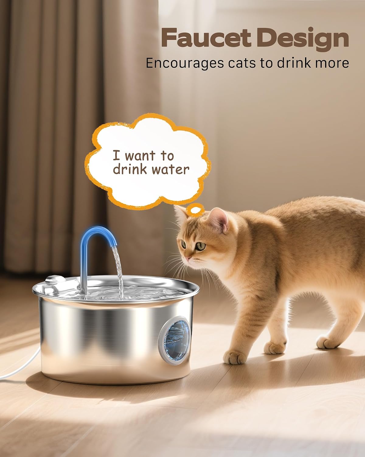 Fuente de agua para mascotas de acero inoxidable: fuentes de agua p...